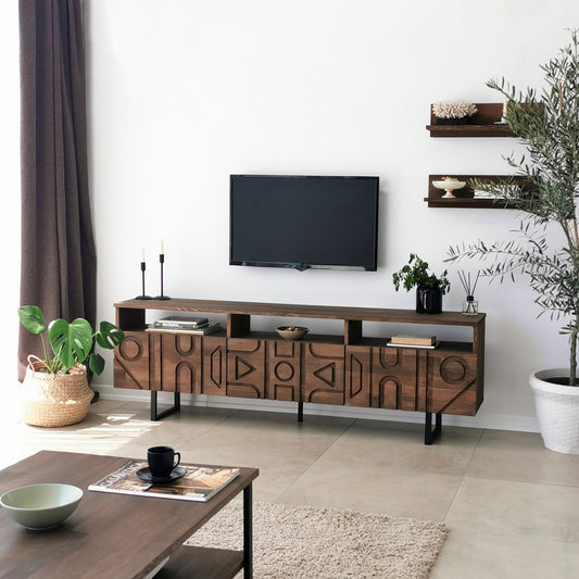 Έπιπλο Τηλεόρασης TV Βάση Σύνθεση Καρυδί | 552NOS1522