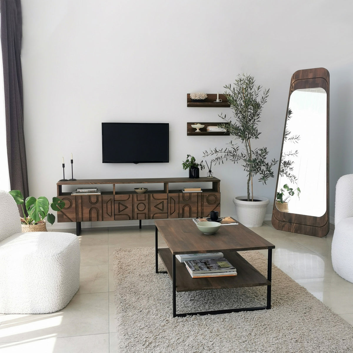 Έπιπλο Τηλεόρασης TV Βάση Σύνθεση Καρυδί | 552NOS1522