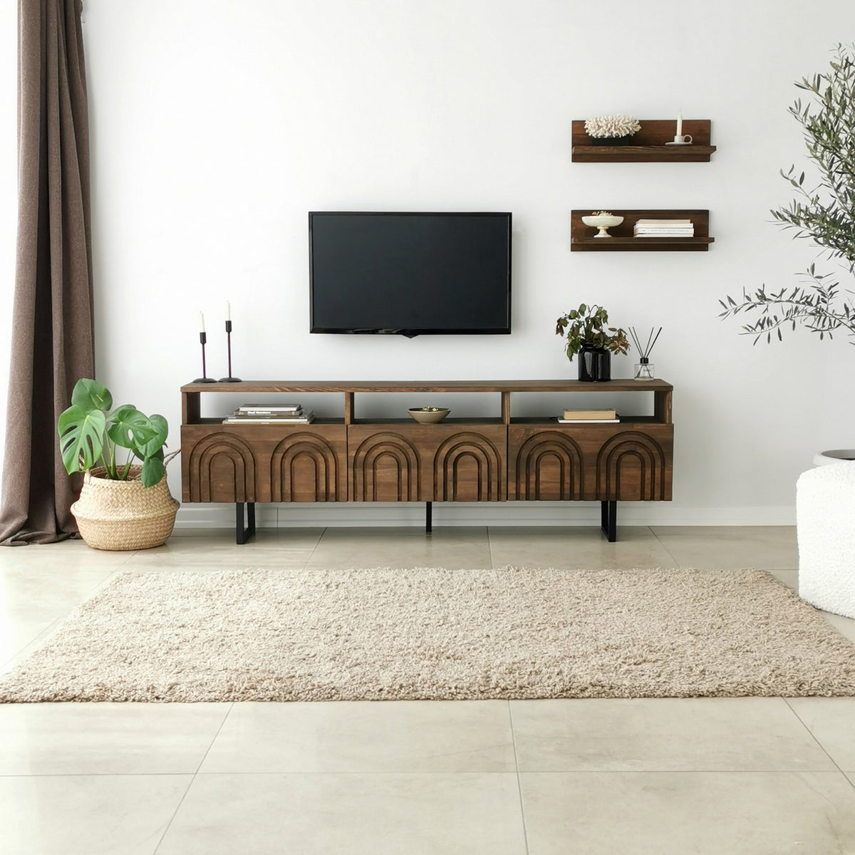 Έπιπλο Τηλεόρασης TV Βάση Σύνθεση Καρυδί | 552NOS1523