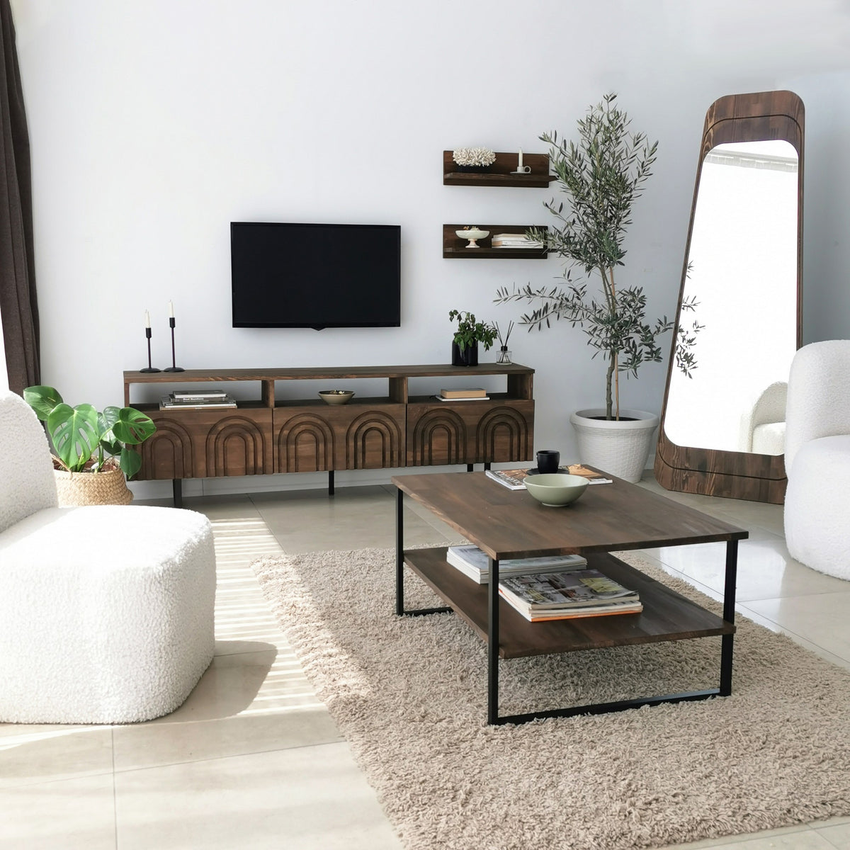 Έπιπλο Τηλεόρασης TV Βάση Σύνθεση Καρυδί | 552NOS1523