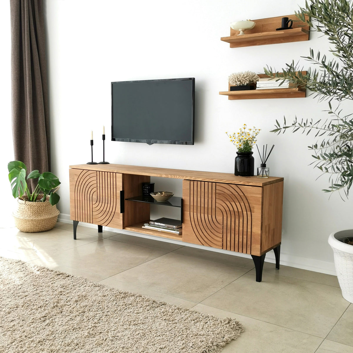 Έπιπλο Τηλεόρασης TV Βάση Σύνθεση Δρυς | 552NOS1525