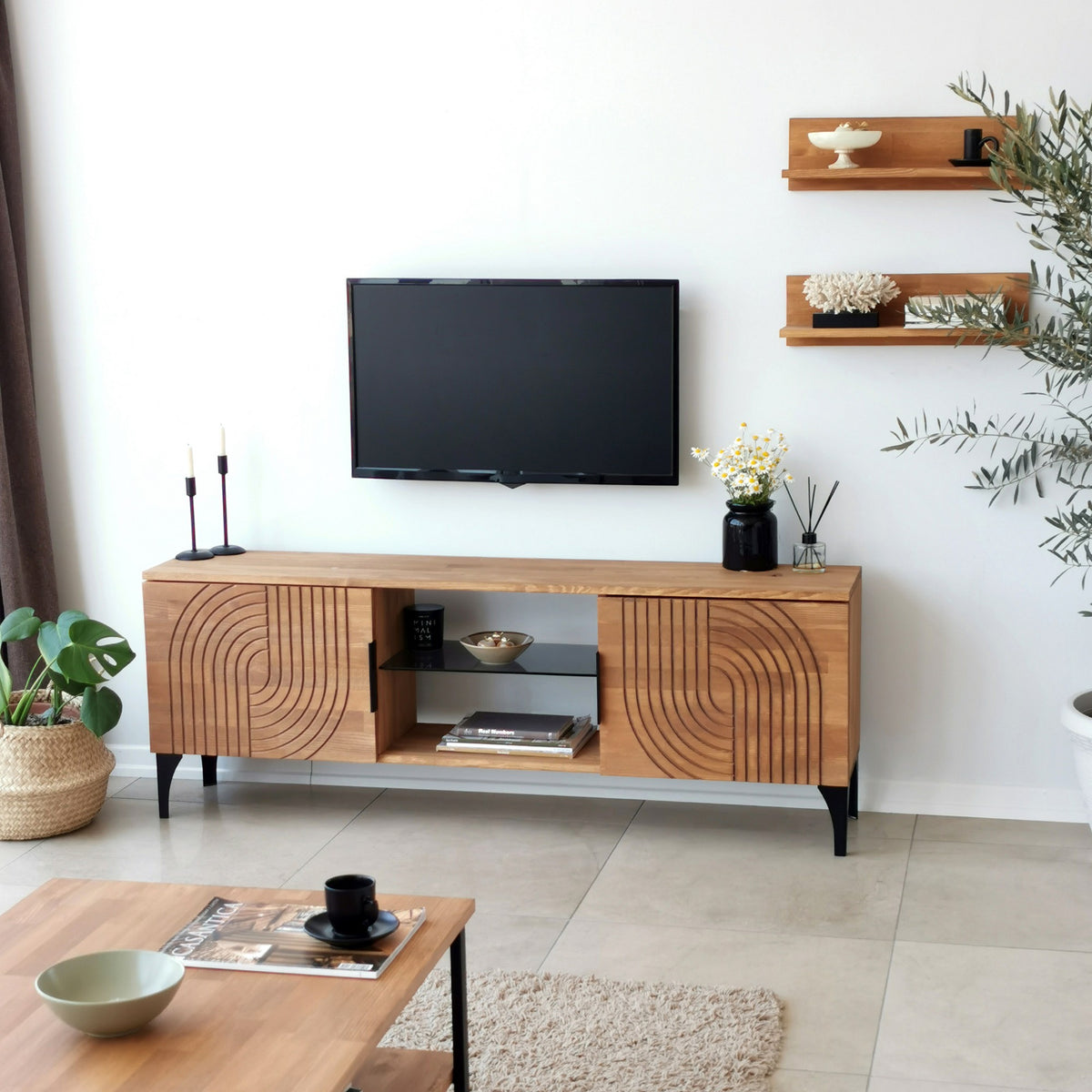 Έπιπλο Τηλεόρασης TV Βάση Σύνθεση Δρυς | 552NOS1525