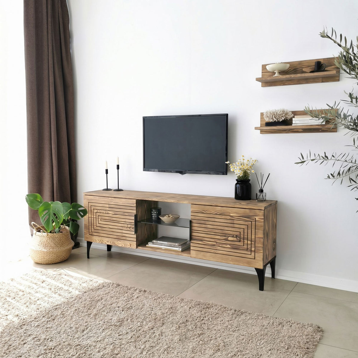 Έπιπλο Τηλεόρασης TV Βάση Σύνθεση Δρυς | 552NOS1526
