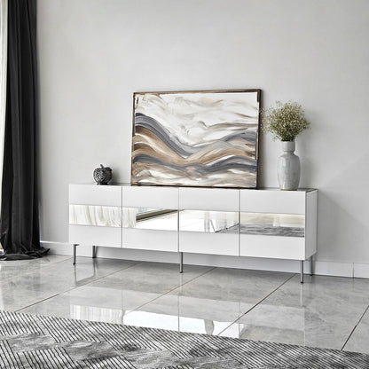 Έπιπλο Τηλεόρασης TV Βάση Σύνθεση Λευκό Silver | 552NOS1531