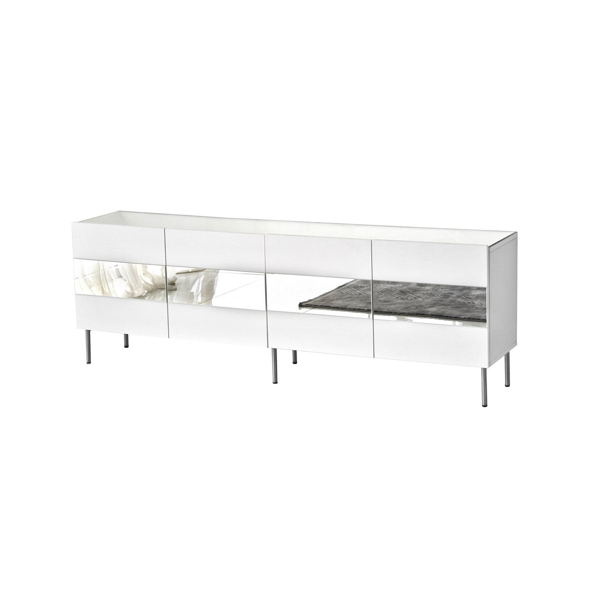 Έπιπλο Τηλεόρασης TV Βάση Σύνθεση Λευκό Silver | 552NOS1531