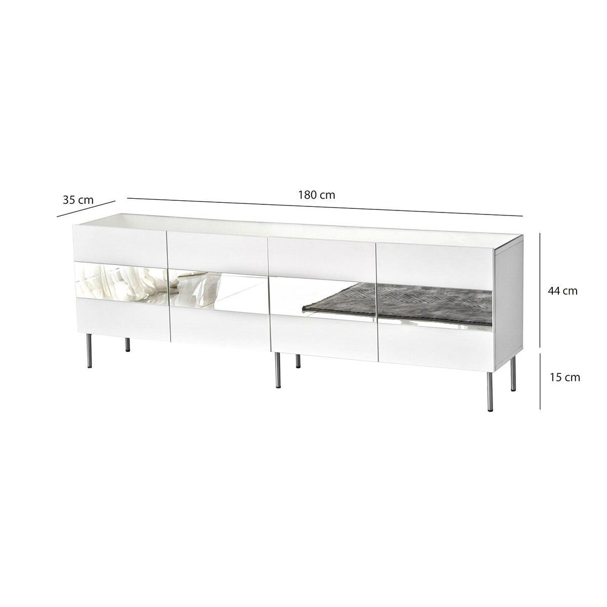 Έπιπλο Τηλεόρασης TV Βάση Σύνθεση Λευκό Silver | 552NOS1531