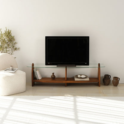 Έπιπλο Τηλεόρασης TV Βάση Σύνθεση Chesnut Transparent | 552NOS1533