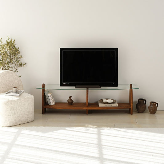 Έπιπλο Τηλεόρασης TV Βάση Σύνθεση Chesnut Transparent | 552NOS1533