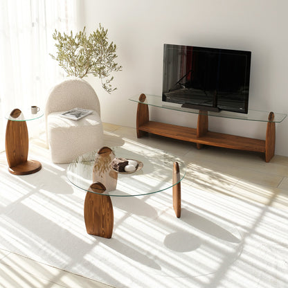 Έπιπλο Τηλεόρασης TV Βάση Σύνθεση Chesnut Transparent | 552NOS1533