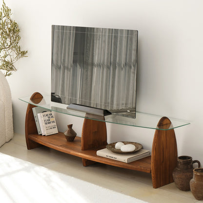 Έπιπλο Τηλεόρασης TV Βάση Σύνθεση Chesnut Transparent | 552NOS1533