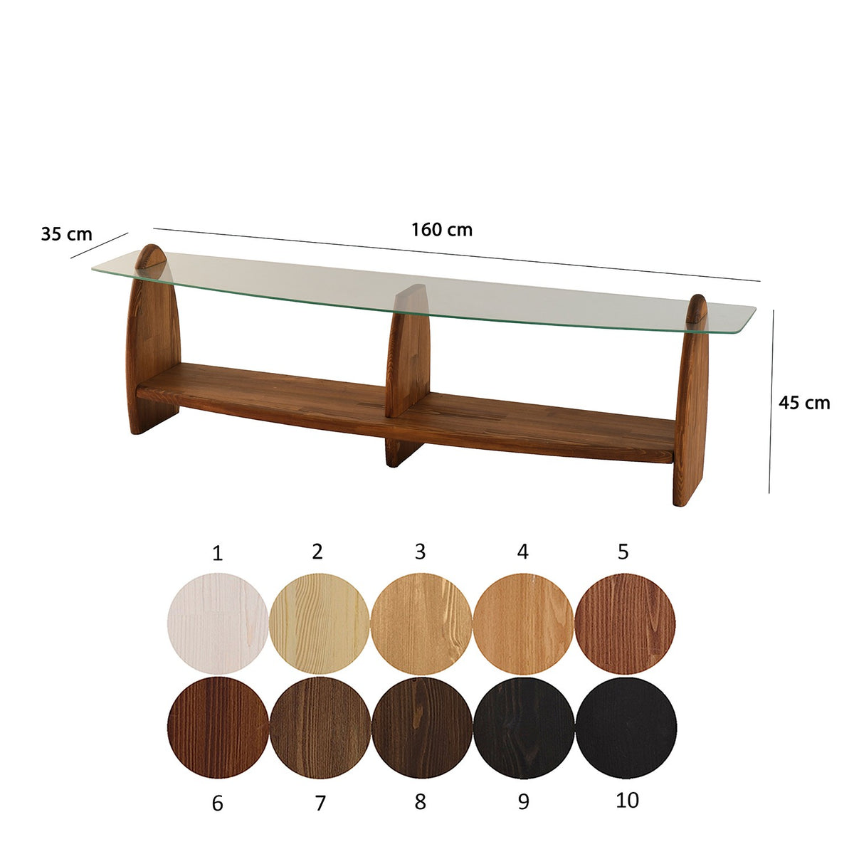 Έπιπλο Τηλεόρασης TV Βάση Σύνθεση Chesnut Transparent | 552NOS1533
