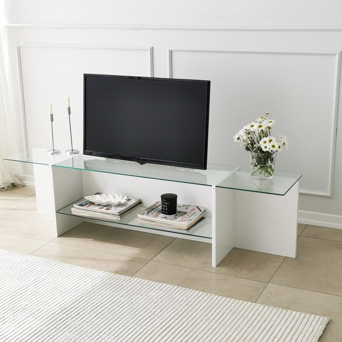 Έπιπλο Τηλεόρασης TV Βάση Σύνθεση Λευκό | 552NOS1601