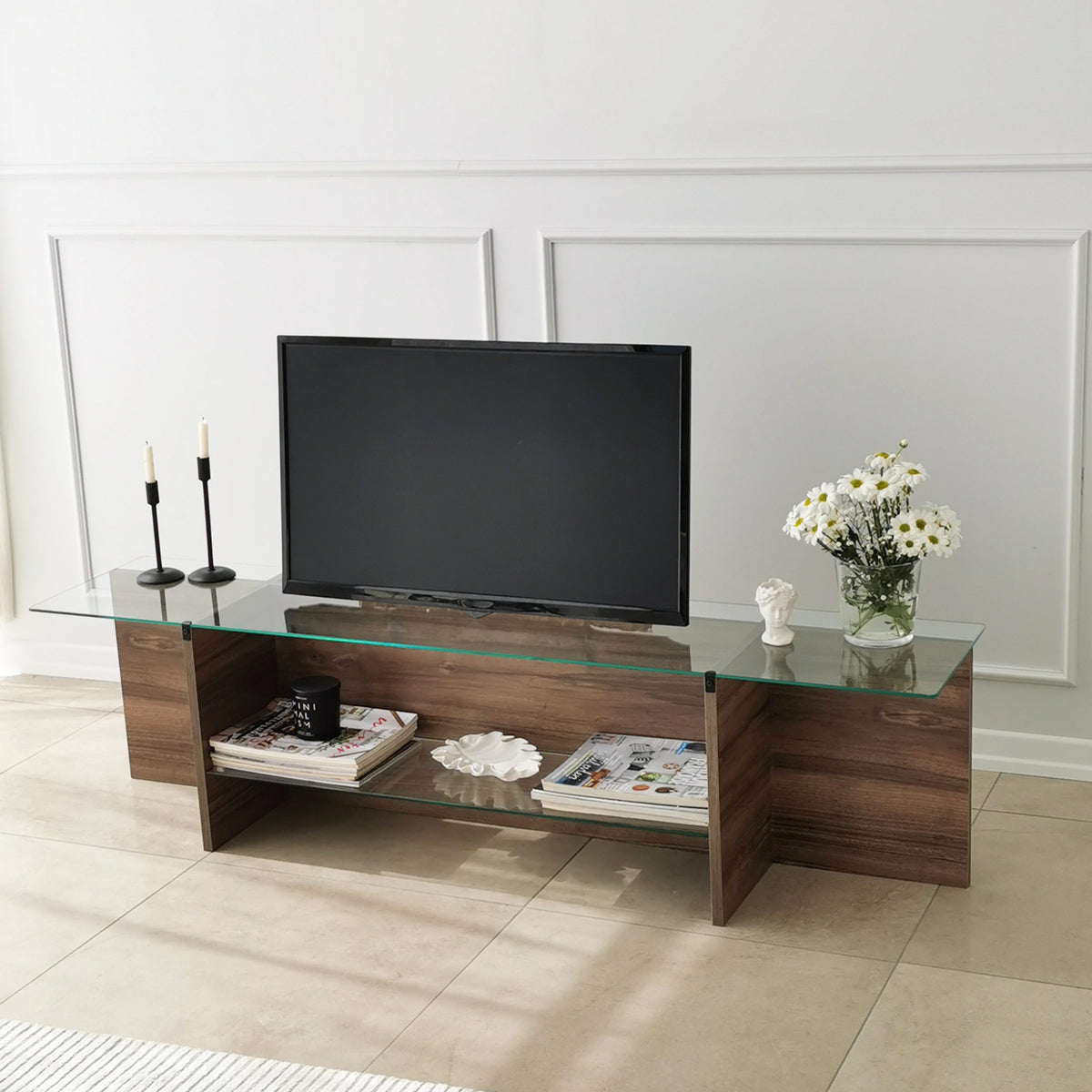 Έπιπλο Τηλεόρασης TV Βάση Σύνθεση Καρυδί | 552NOS1602