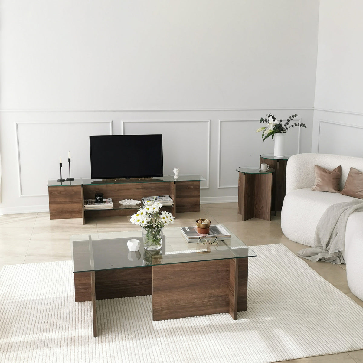 Έπιπλο Τηλεόρασης TV Βάση Σύνθεση Καρυδί | 552NOS1602