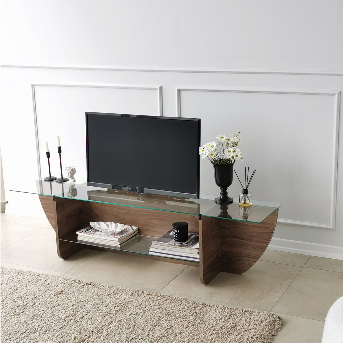 Έπιπλο Τηλεόρασης TV Βάση Σύνθεση Καρυδί | 552NOS1604