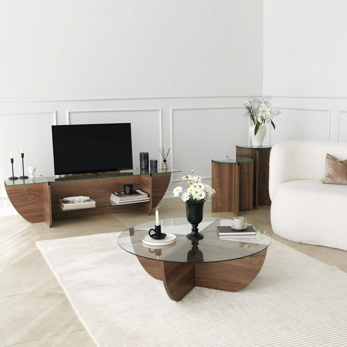Έπιπλο Τηλεόρασης TV Βάση Σύνθεση Καρυδί | 552NOS1604