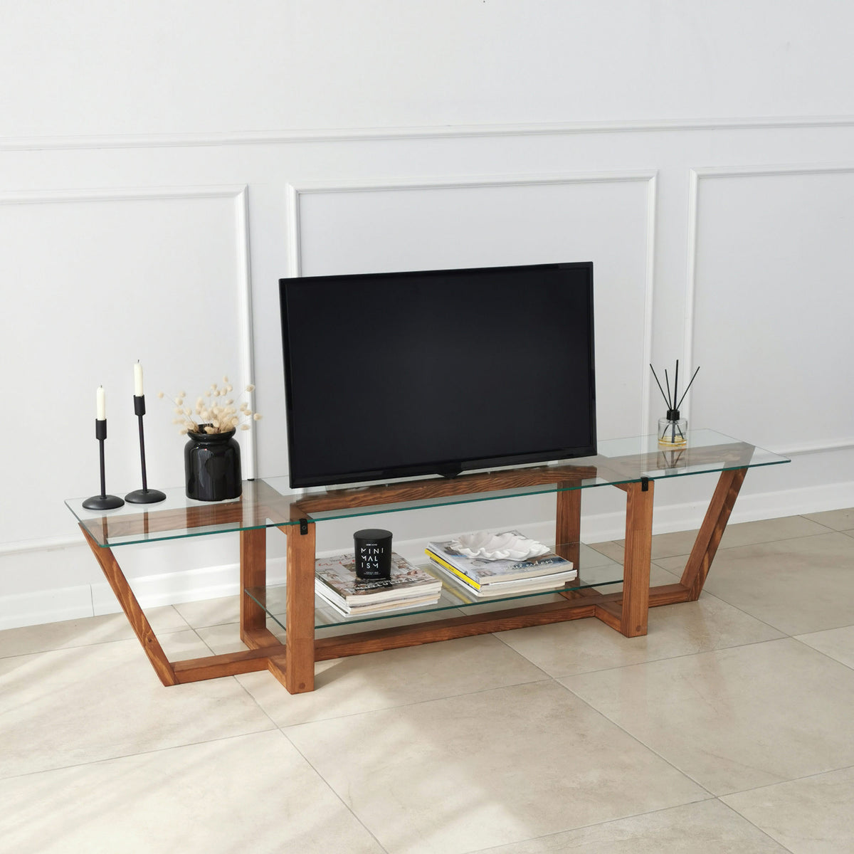 Έπιπλο Τηλεόρασης TV Βάση Σύνθεση Καρυδί | 552NOS1605