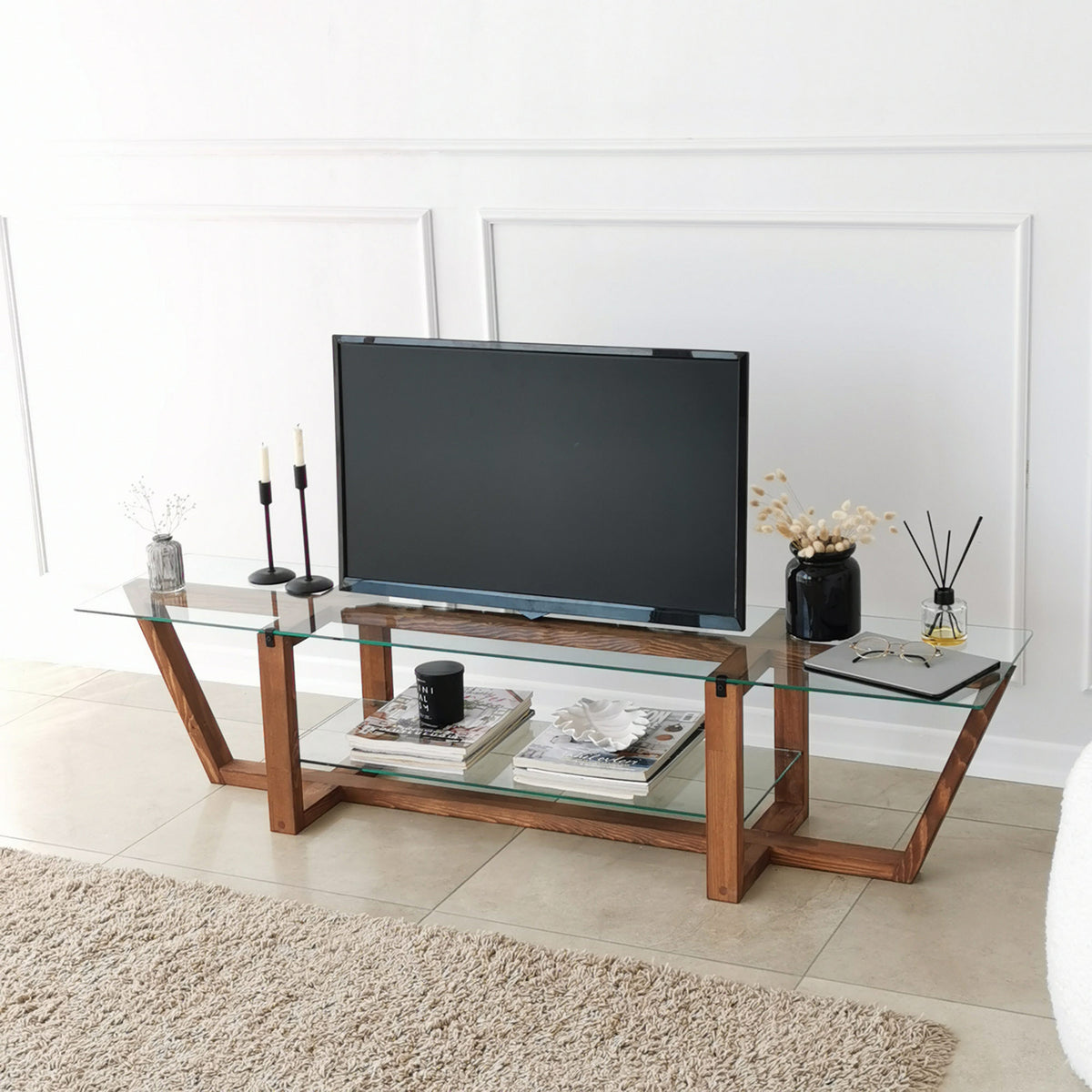 Έπιπλο Τηλεόρασης TV Βάση Σύνθεση Καρυδί | 552NOS1605