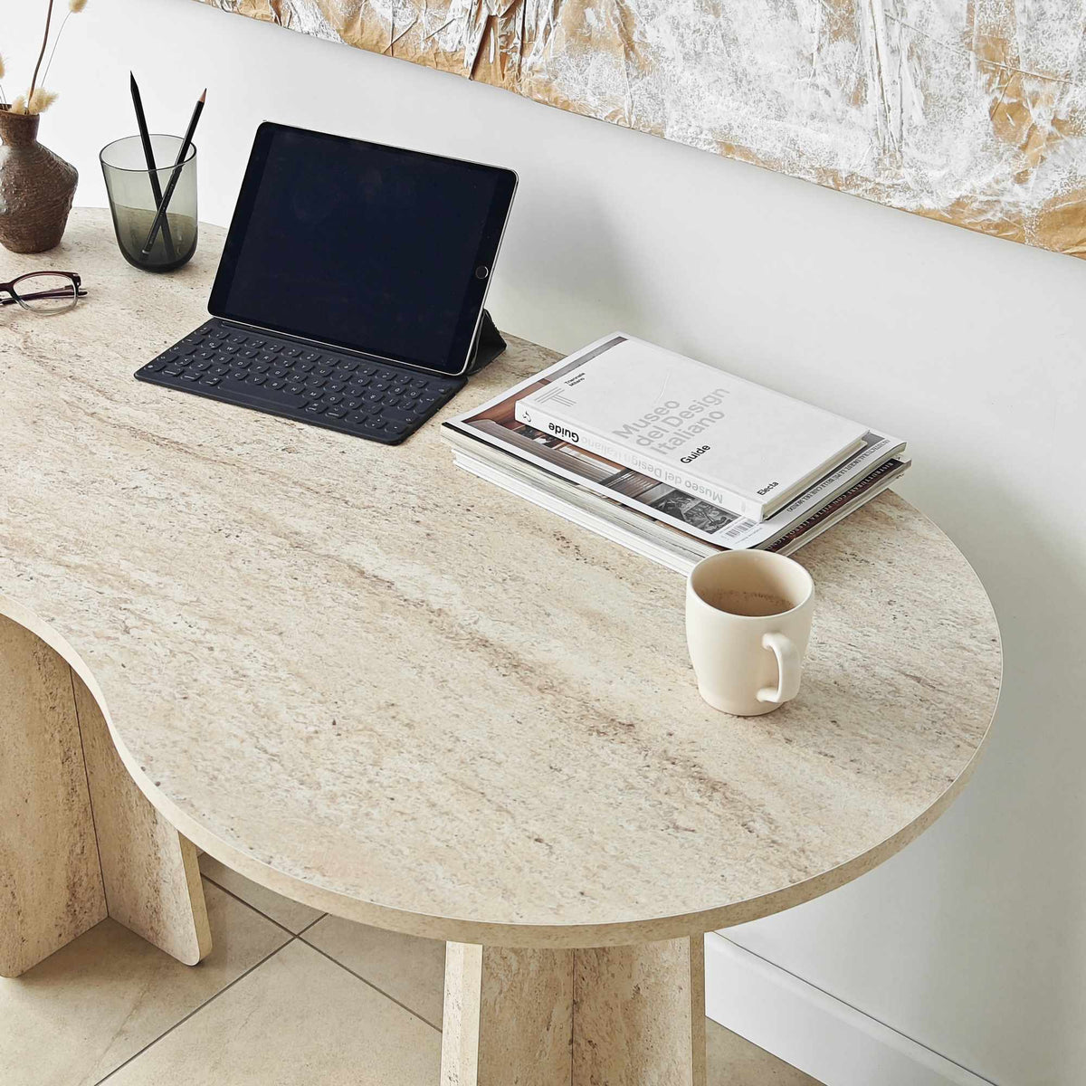 Γραφείο Υπολογιστή και Μελέτης 120x75x60 εκ. Travertine | 552NOS1706
