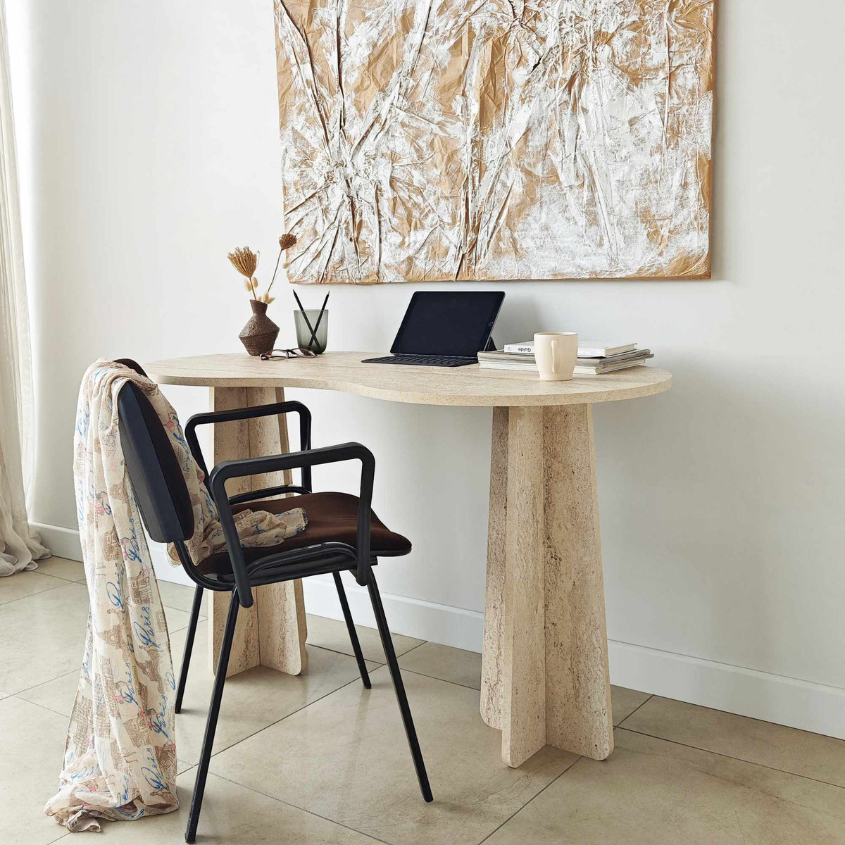 Γραφείο Υπολογιστή και Μελέτης 120x75x60 εκ. Travertine | 552NOS1706