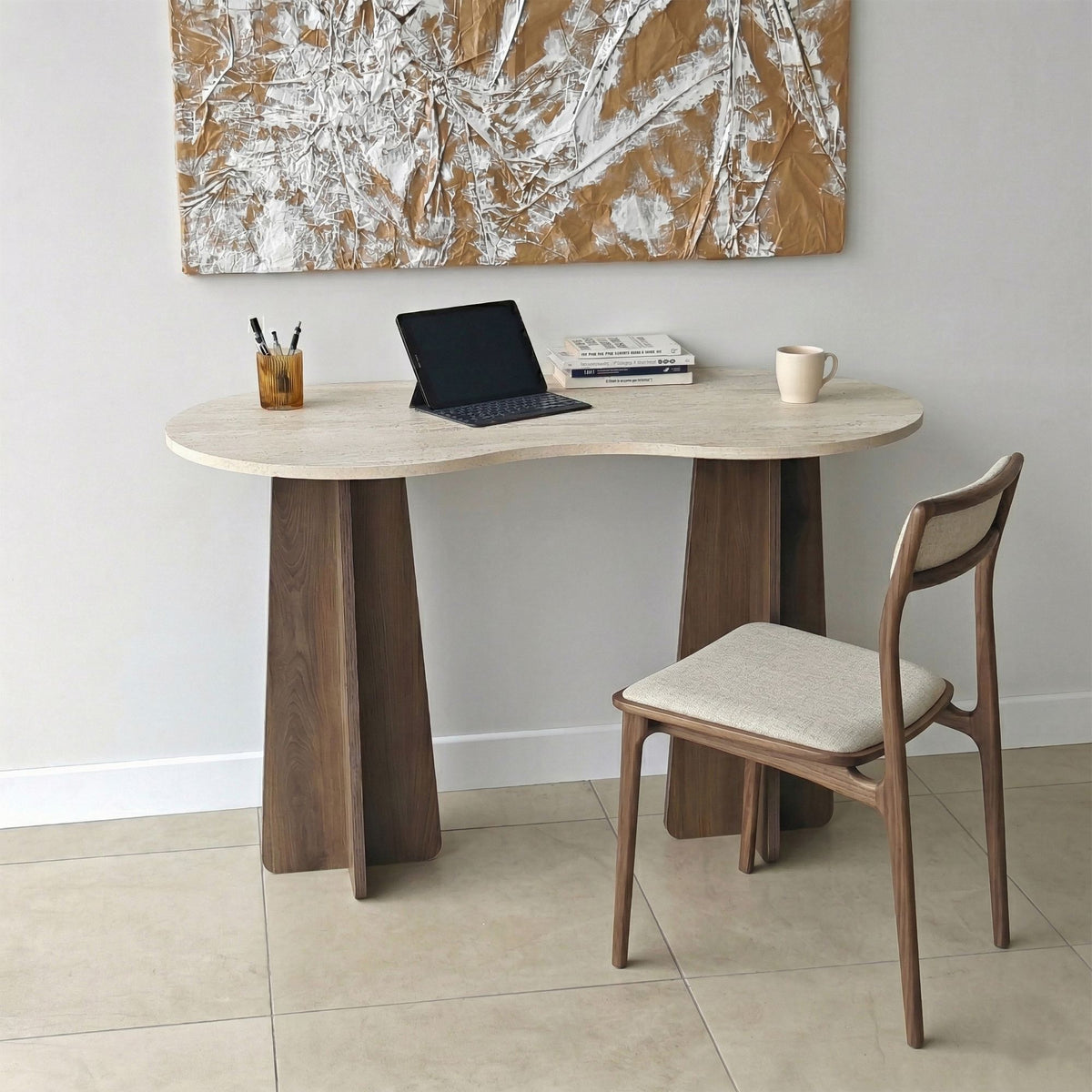 Γραφείο Υπολογιστή και Μελέτης 120x75x60 εκ. Travertine Καρυδί | 552NOS1711