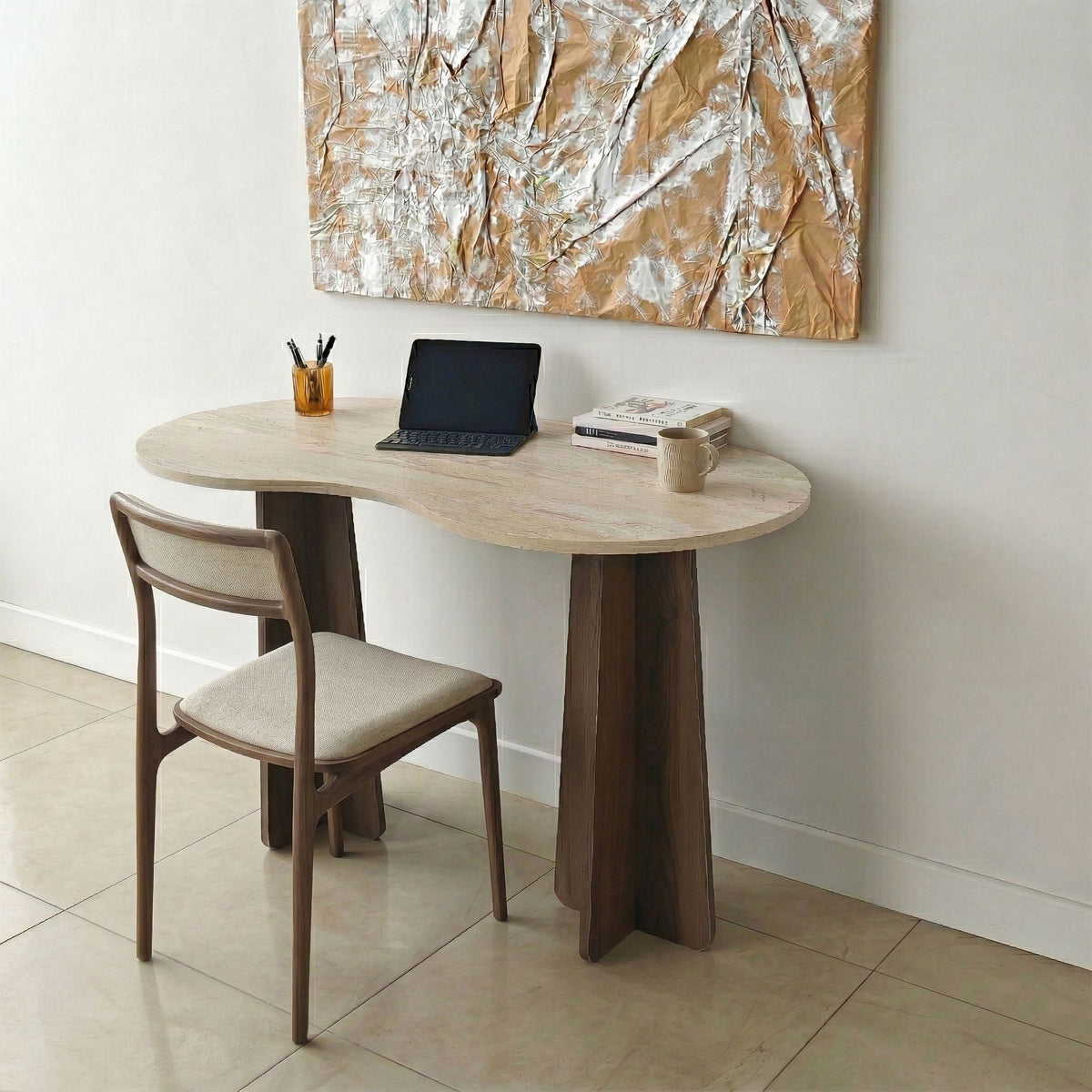 Γραφείο Υπολογιστή και Μελέτης 120x75x60 εκ. Travertine Καρυδί | 552NOS1711