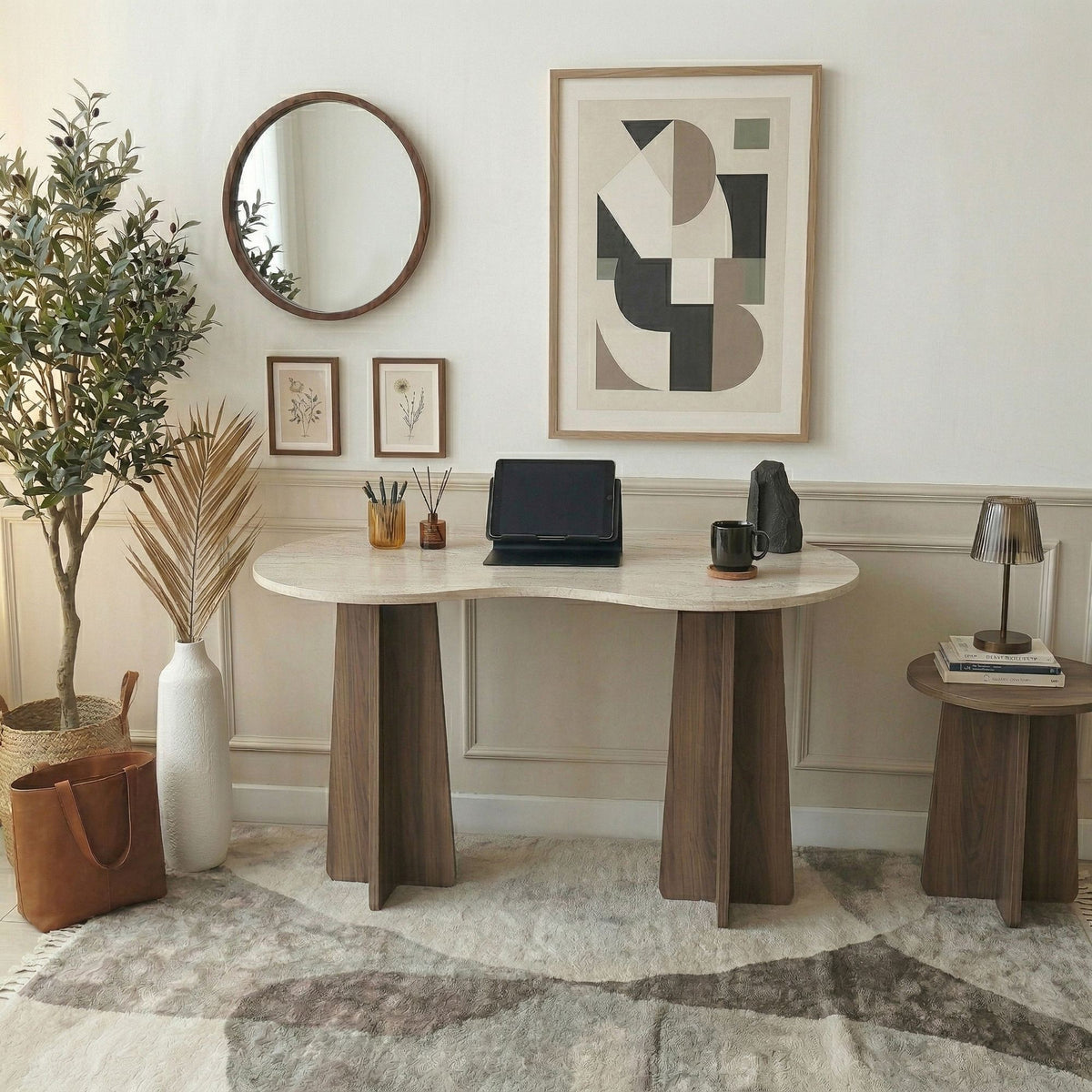 Γραφείο Υπολογιστή και Μελέτης 120x75x60 εκ. Travertine Καρυδί | 552NOS1711