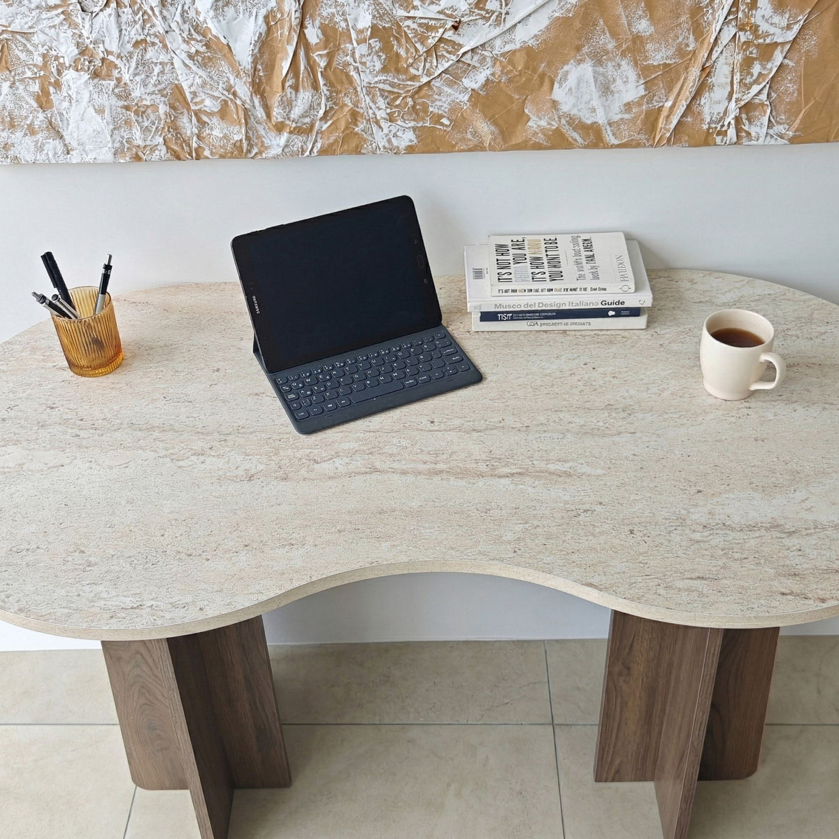 Γραφείο Υπολογιστή και Μελέτης 120x75x60 εκ. Travertine Καρυδί | 552NOS1711