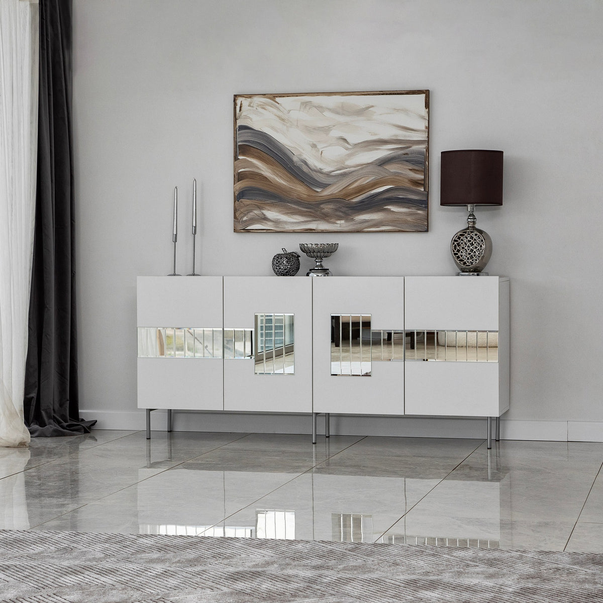 Μπουφές Λευκό
Ασημί 180x40x80cm | 552NOS1803