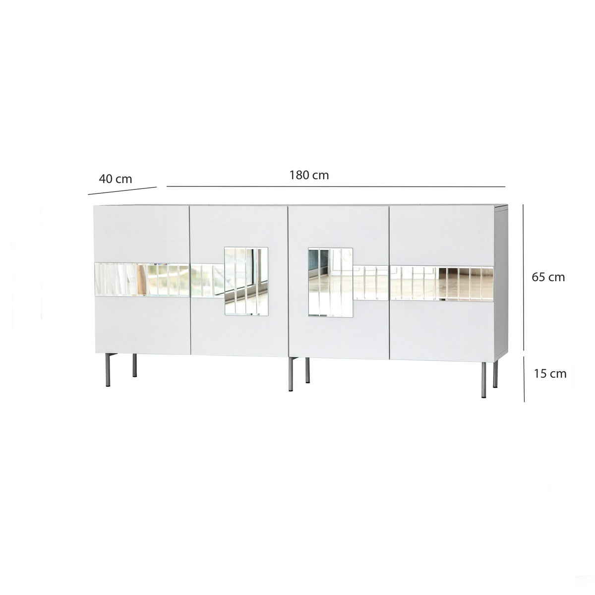 Μπουφές Λευκό
Ασημί 180x40x80cm | 552NOS1803