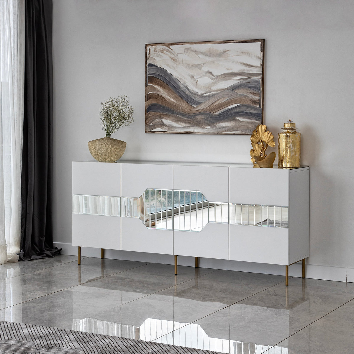 Μπουφές Λευκό
Χρυσό 180x40x80cm | 552NOS1804