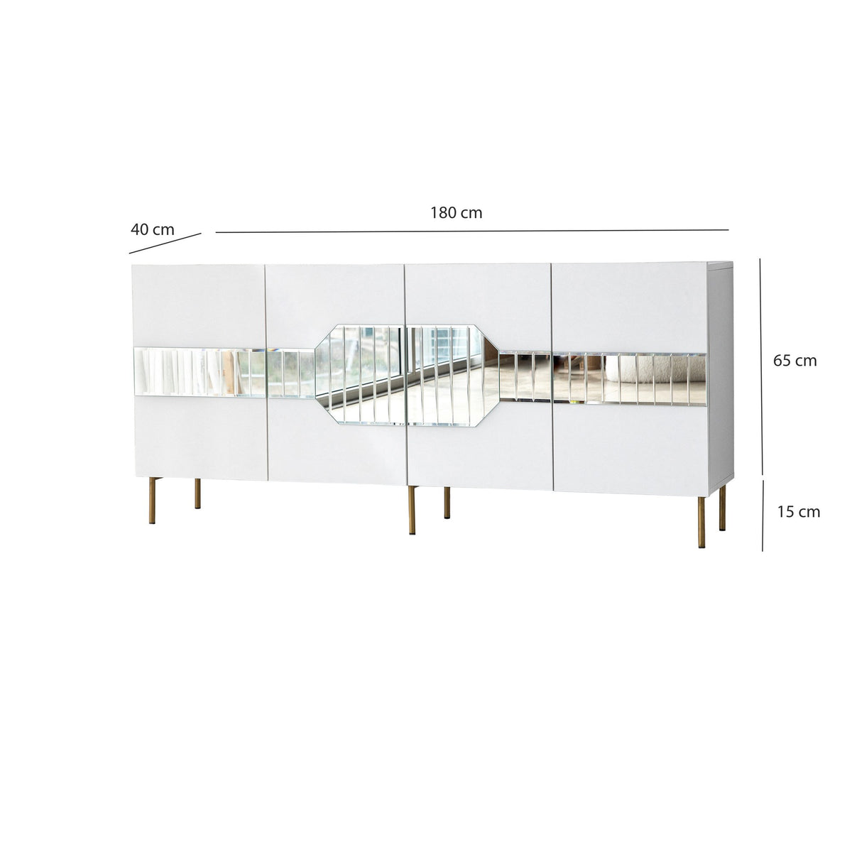Μπουφές Λευκό
Χρυσό 180x40x80cm | 552NOS1804