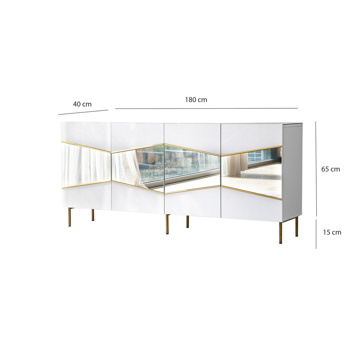 Μπουφές Λευκό
Χρυσό 180x40x80cm | 552NOS1809