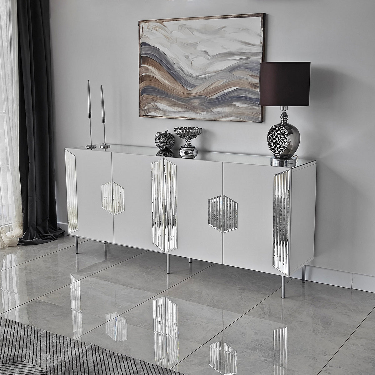Μπουφές Λευκό
Ασημί 180x40x80cm | 552NOS1813