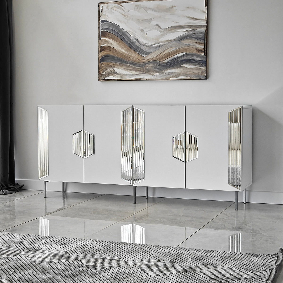 Μπουφές Λευκό
Ασημί 180x40x80cm | 552NOS1813