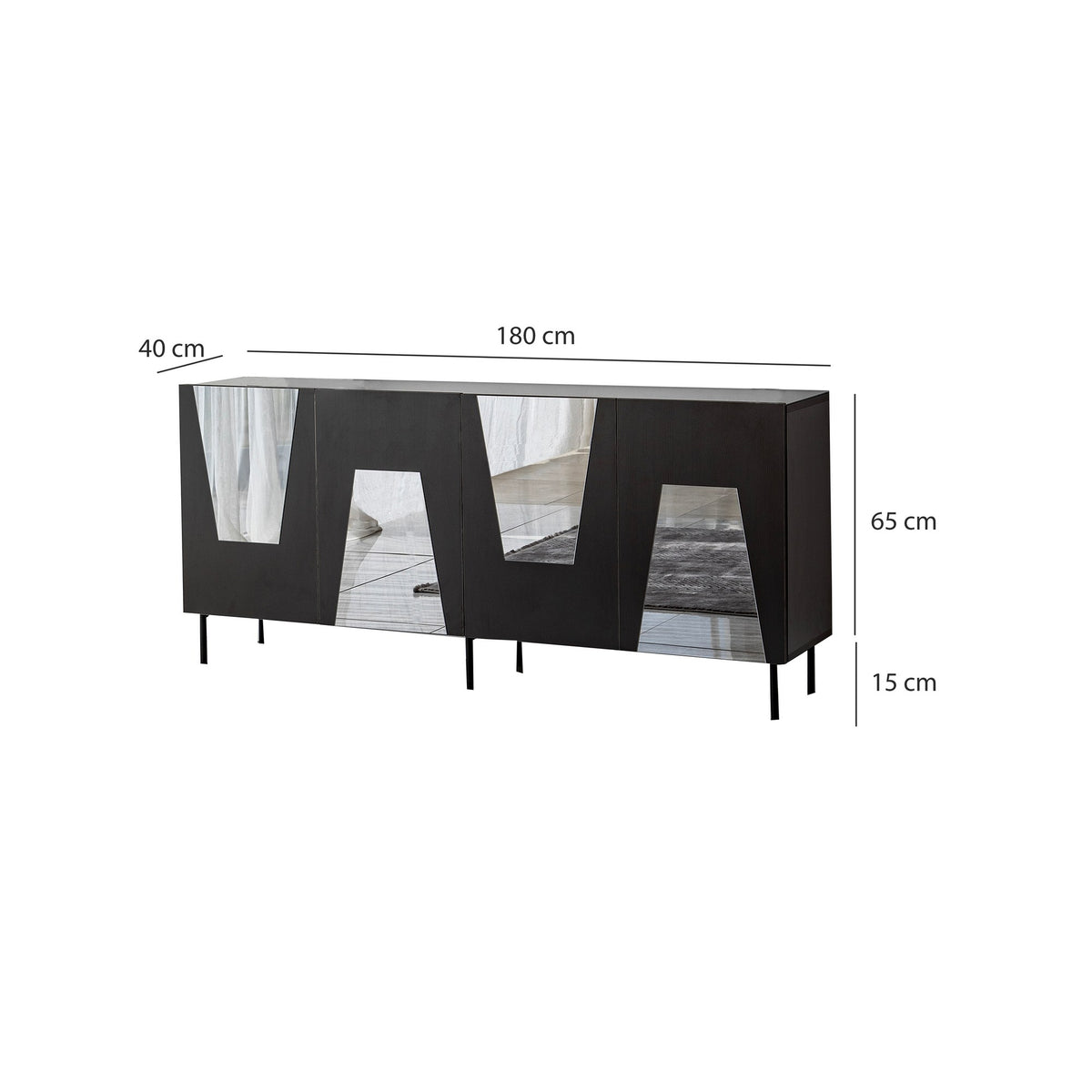 Μπουφές Μαύρο
Fume 180x40x80cm | 552NOS1815