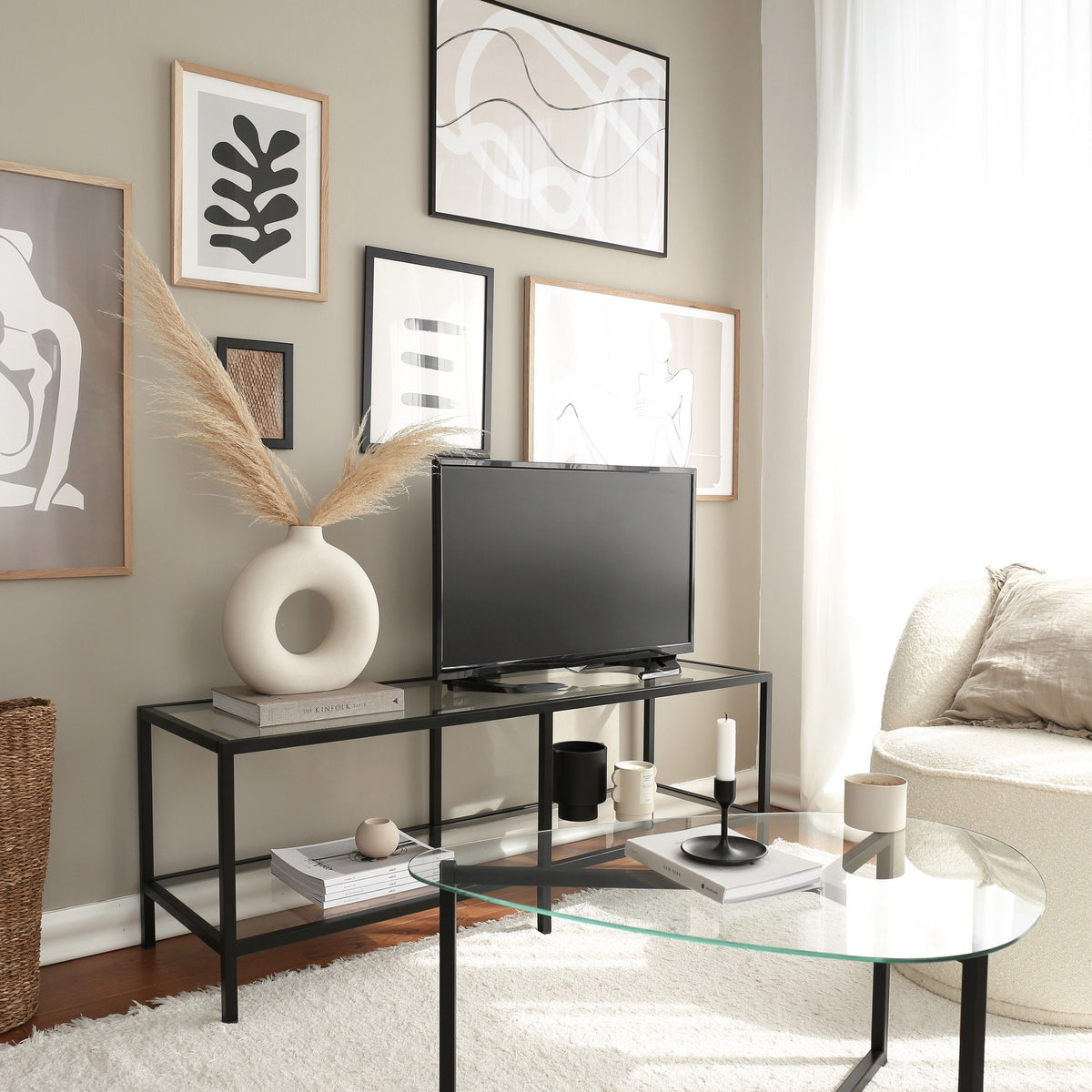 Έπιπλο Τηλεόρασης TV Βάση Σύνθεση Matte Μαύρο | 552NOS2219
