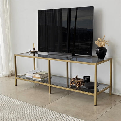 Έπιπλο Τηλεόρασης TV Βάση Σύνθεση Dark Γκρι Χρυσό | 552NOS2359
