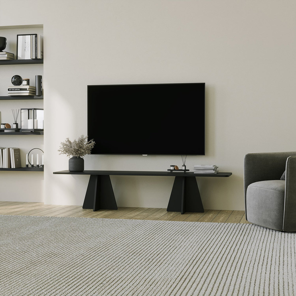 Έπιπλο Τηλεόρασης TV Βάση Σύνθεση Μαύρο | 552NOS2478