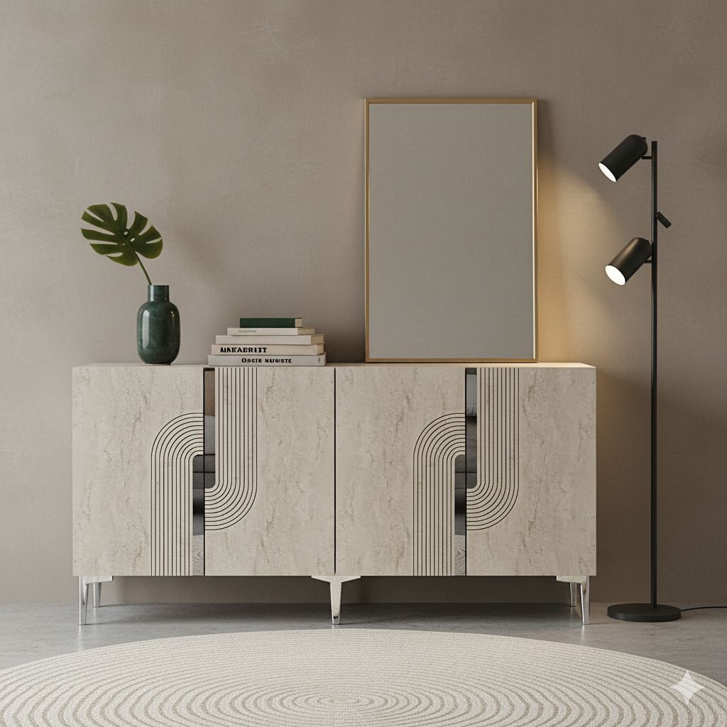 Μπουφές Λευκό
Τραβερτίνη
Ασημί 150x32x75cm | 555CHM1350