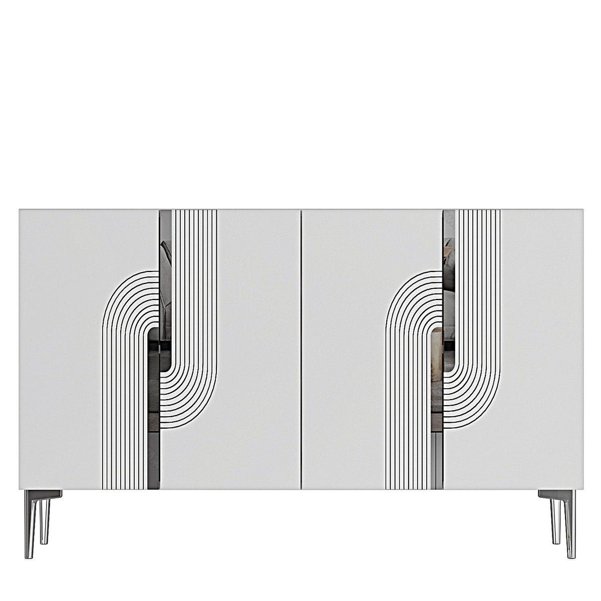 Μπουφές Λευκό
Ασημί 120x32x75cm | 555CHM1355