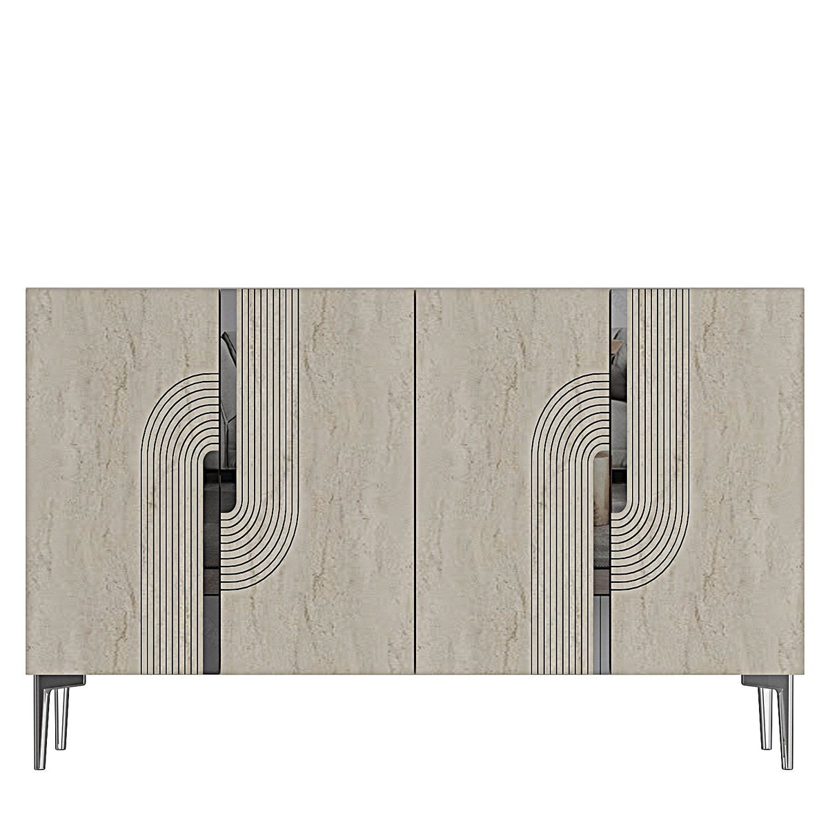 Μπουφές Λευκό
Τραβερτίνη
Ασημί 120x32x75cm | 555CHM1356