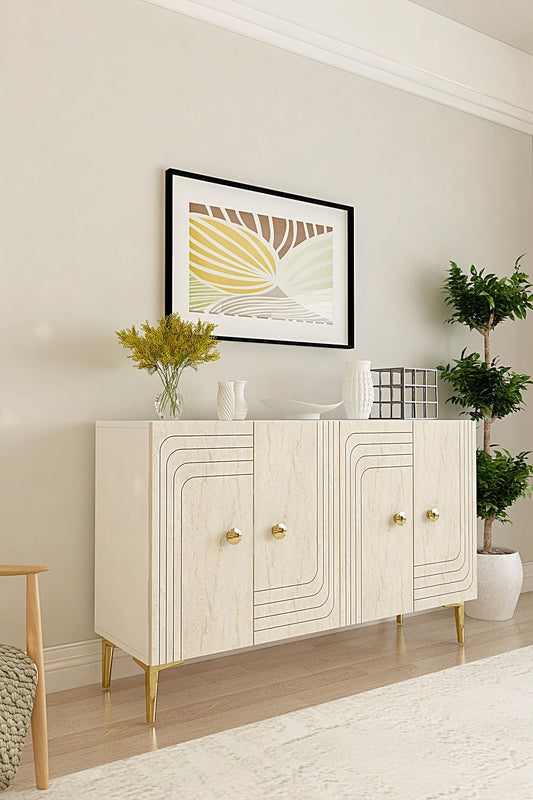 Μπουφές Λευκό
Τραβερτίνη
Χρυσό 120x32x75cm | 555CHM1359