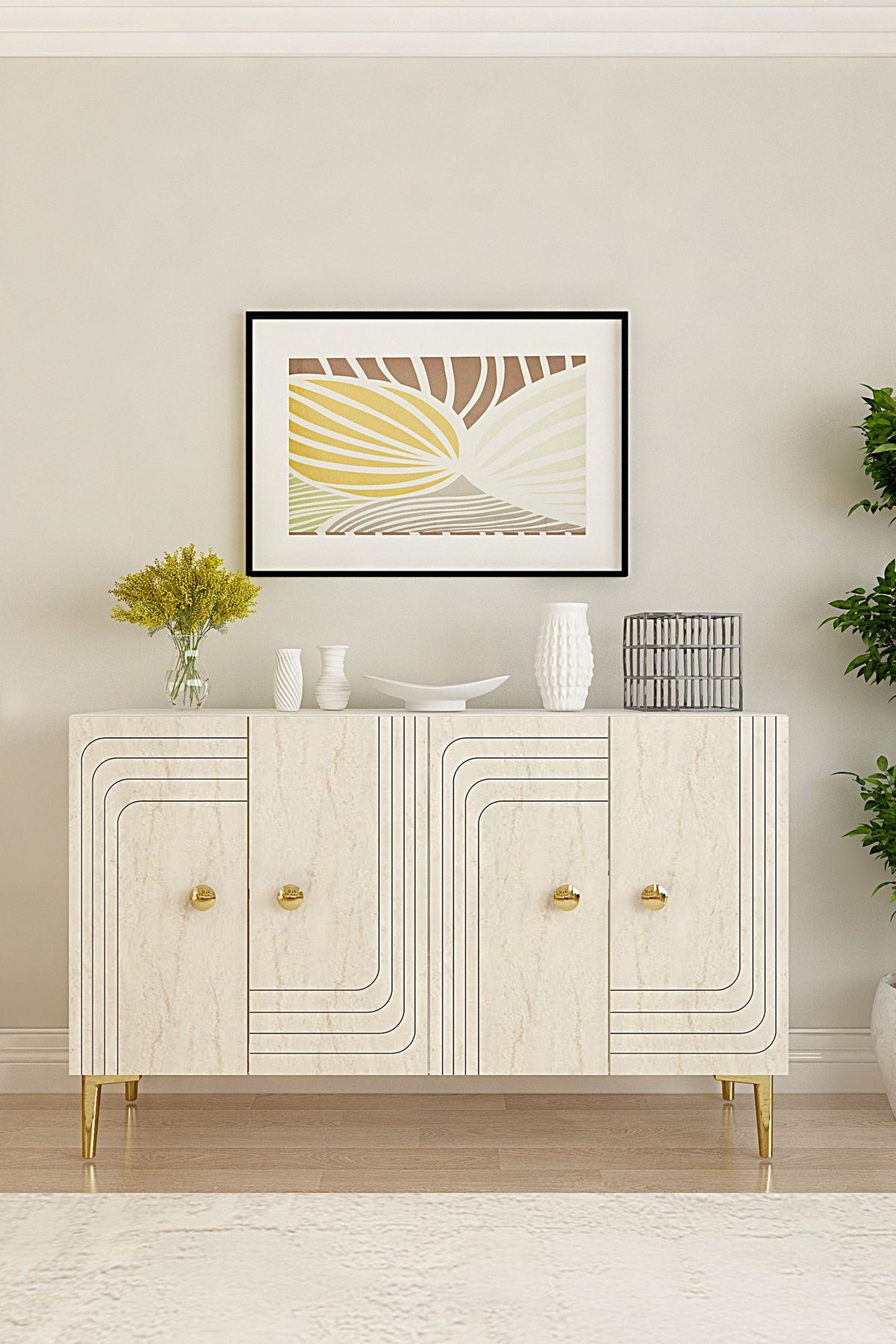 Μπουφές Λευκό
Τραβερτίνη
Χρυσό 120x32x75cm | 555CHM1359