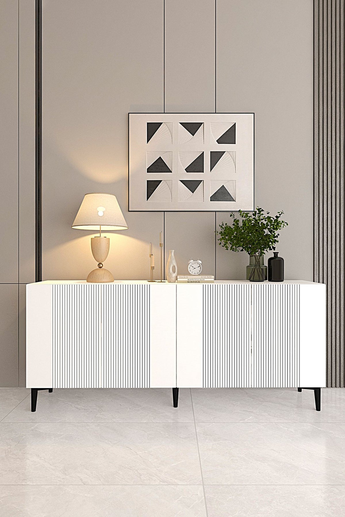 Μπουφές Λευκό 150x32x75cm | 555CHM1364