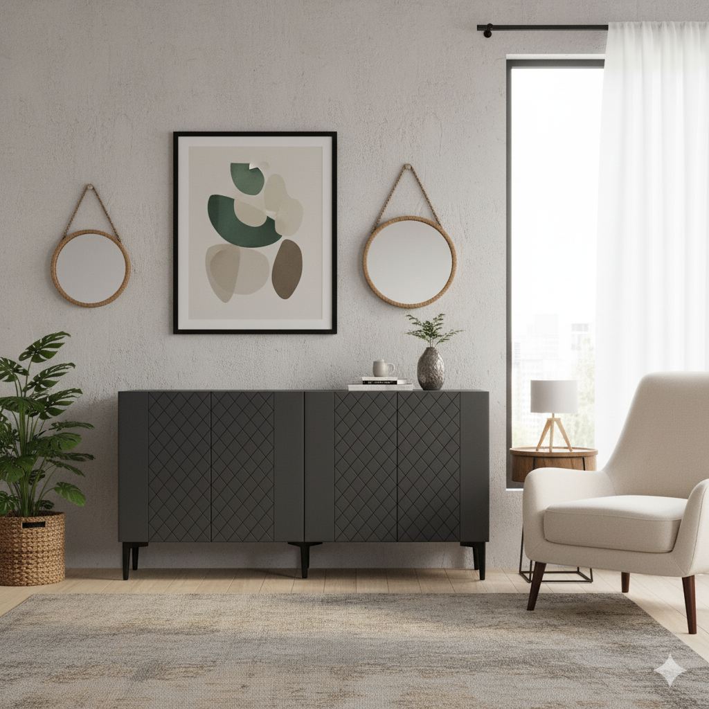 Μπουφές Ανθρακί 150x32x75cm | 555CHM1366