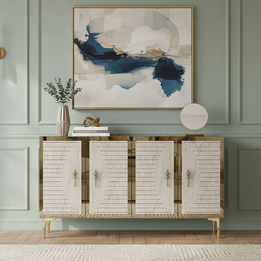 Μπουφές Λευκό
Τραβερτίνη
Χρυσό 120x32x75cm | 555CHM1377