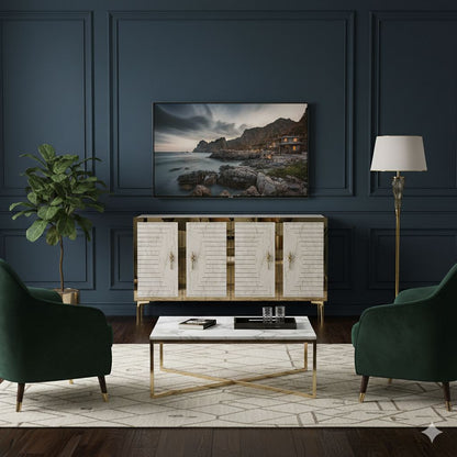 Μπουφές Λευκό
Τραβερτίνη
Χρυσό 120x32x75cm | 555CHM1377