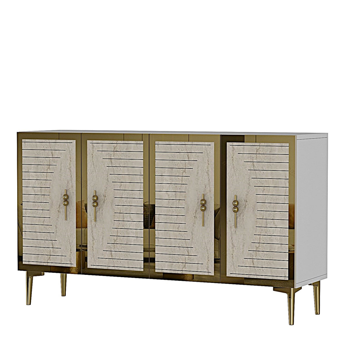 Μπουφές Λευκό
Τραβερτίνη
Χρυσό 120x32x75cm | 555CHM1377