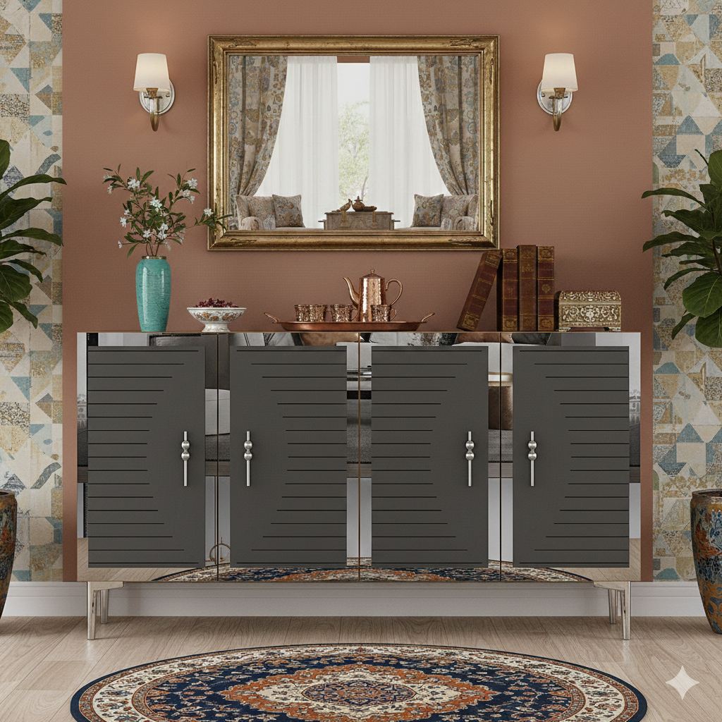 Μπουφές Ανθρακί
Ασημί 120x32x75cm | 555CHM1378